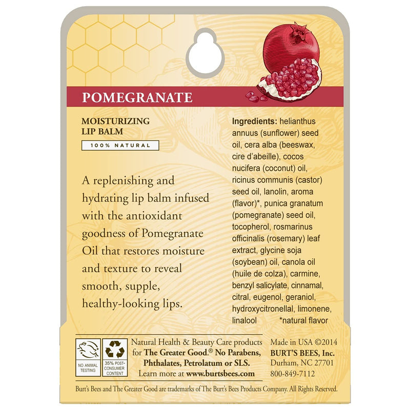 Burts Bees Pomegranate Moisturizing Lip Balm, 0.15 oz - NewNest Australia