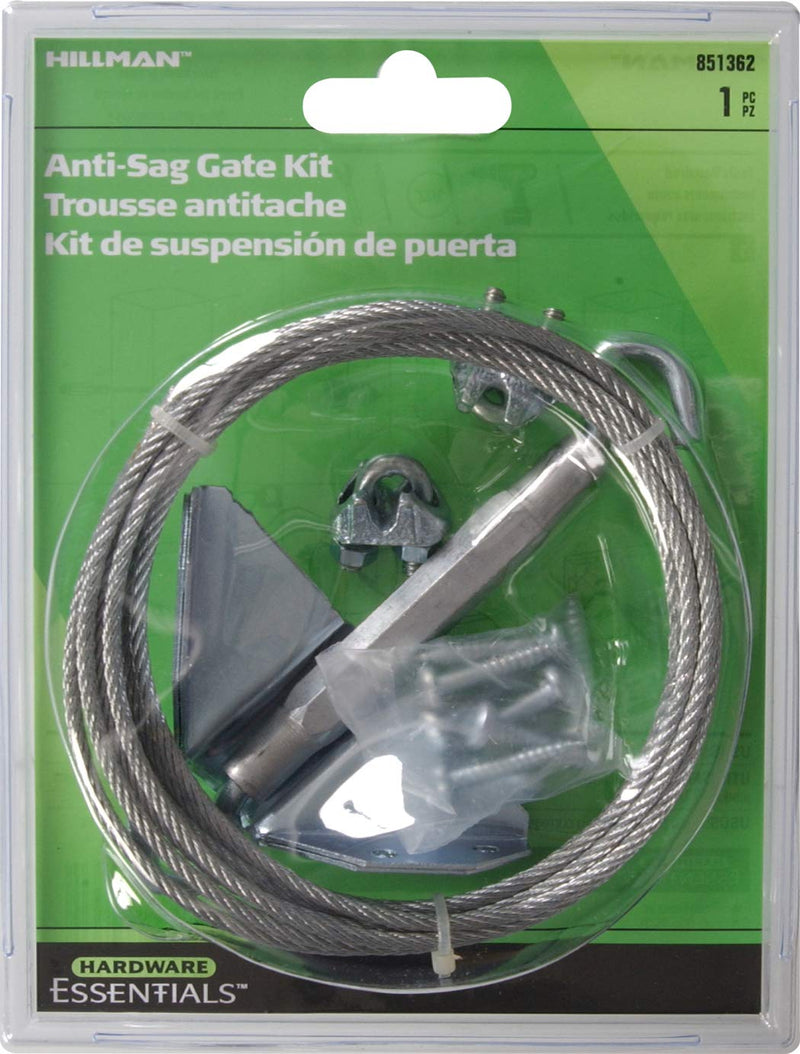 Hardware Essentials 851362 Anti-Sag Gate Kit, Hardware Kit, Steel, Zinc Plated, 7ft, Interior and Exterior - NewNest Australia