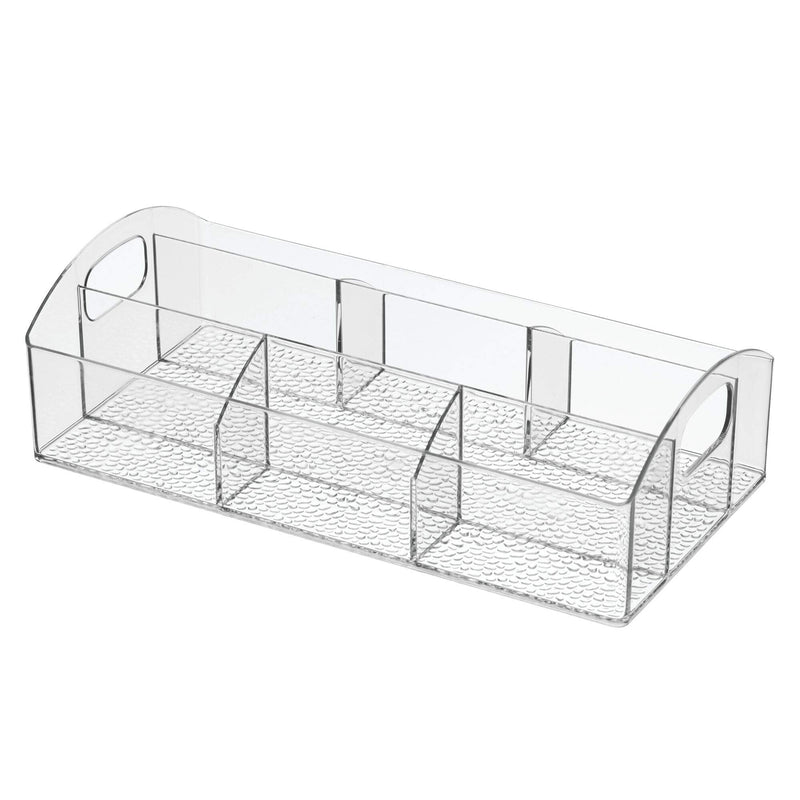 iDesign Med+ BPA-Free Plastic Divided Bathroom Organizer with Handles - 12" x 6" x 3.5", Clear 8 Section - NewNest Australia