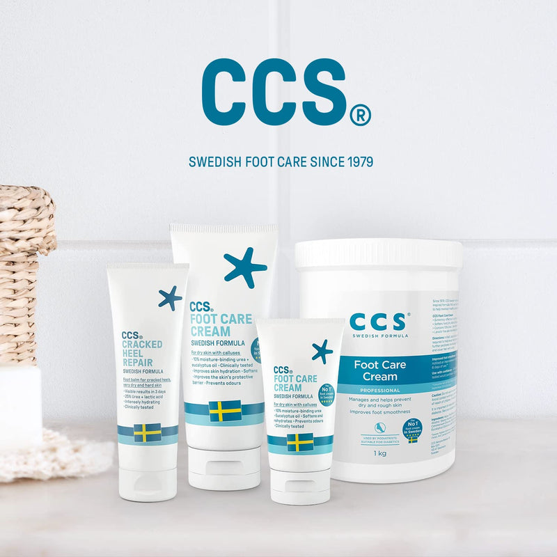 CCS Professional Foot Care Cream for Cracked Heels and Dry Skin 175 ml - Foot Cream with 10% Urea and Eucalyptus Oil - Moisturise and Soften Hard, Rough Skin and Callused Feet - Suitable for Diabetics - NewNest Australia