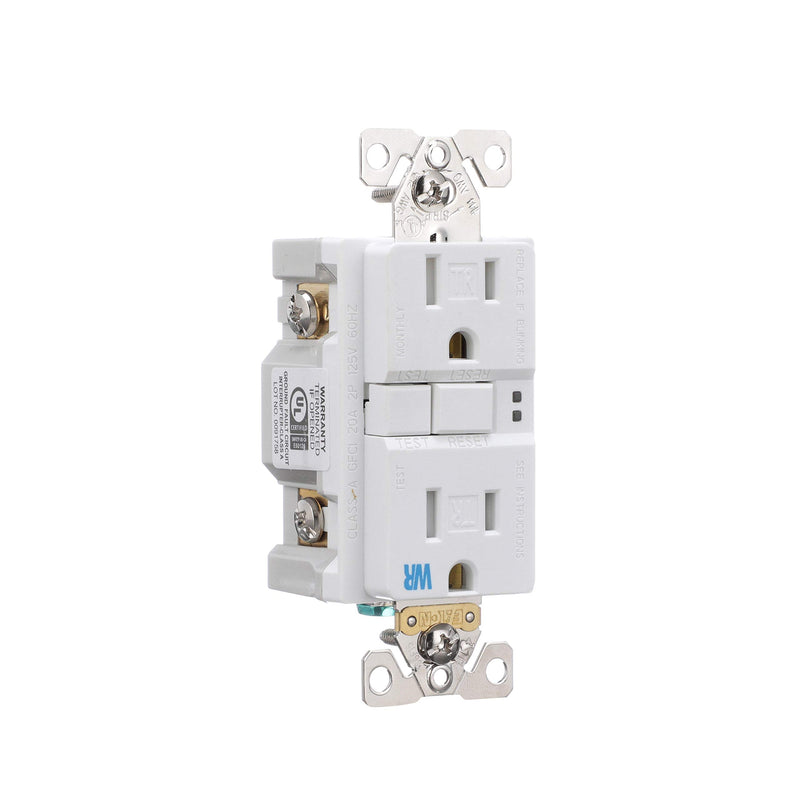 EATON TWRSGF15W Arrow Hart Tamper and Weather Resistant Duplex Gfci Receptacle, 125 Vac, 15 A, 2 Pole, 3 Wire, White - NewNest Australia