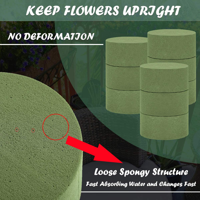 TAOPE 15 PCS Floral Foam, Green Styrofoam Block for Artificial Flowers, Round Wet & Dry Foam Bricks, Florist Foam for Flower Arrangements - NewNest Australia