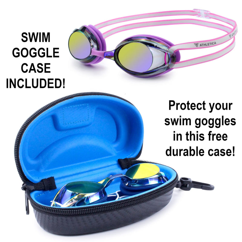 V ATHLETICA Unisex Adult and Youth Swim Goggles and Case Purple - NewNest Australia