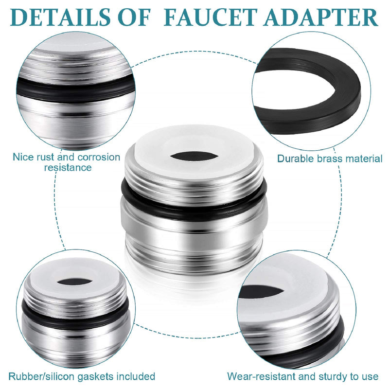 Ripeng 9 Pieces Faucet Adapter Kit Kitchen Male/Female Faucet Adapter Sink Brass Aerator Adapter Hose Adapter to Connect Garden Hose, Water Filter, Standard Hose via Diverter and Thread Seal Tape - NewNest Australia