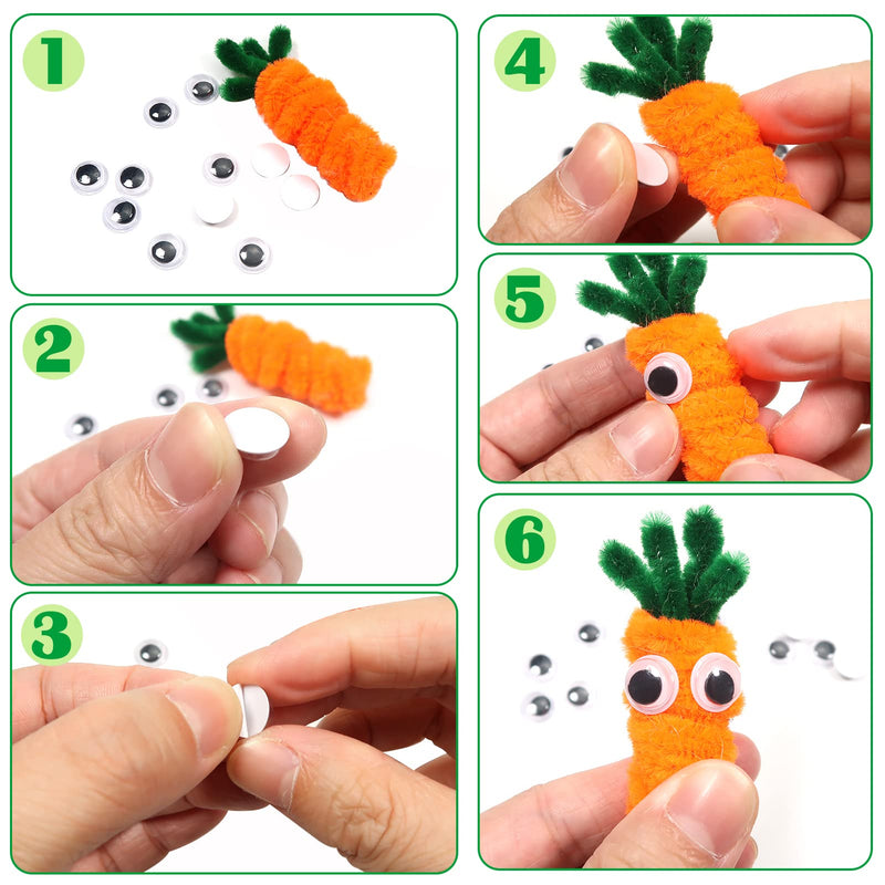 TOAOB 150pcs 6mm Plastic Wiggle Googly Eyes Self Adhesive Black Round Sticker Eyes DIY Arts Crafts Scrapbooking Accessories - NewNest Australia
