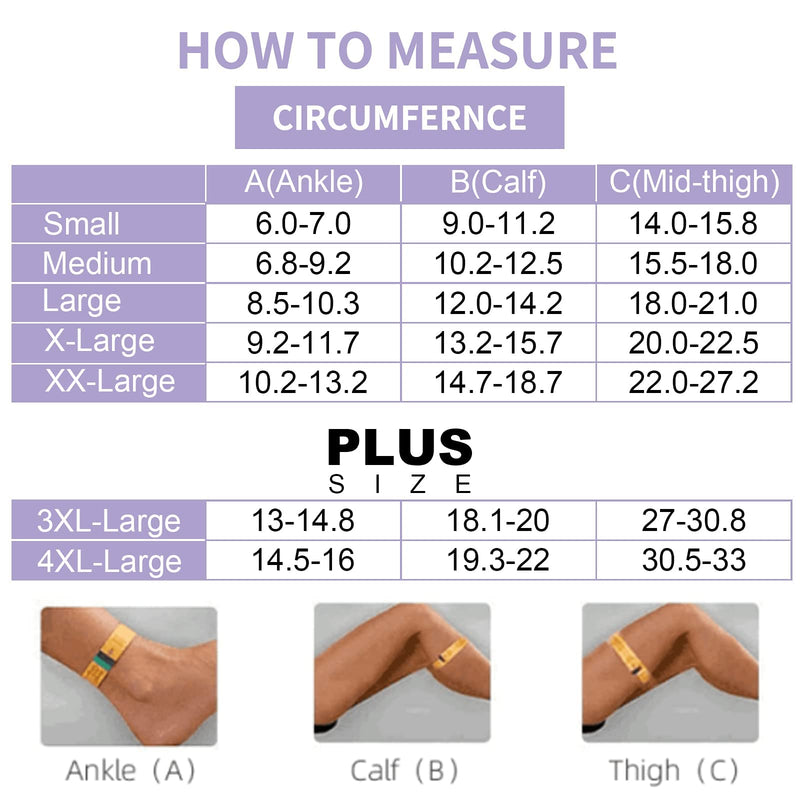 Thigh High Compression Stockings 20-30mmHg, Closed Toe Socks for Women & Men Beige Small - NewNest Australia