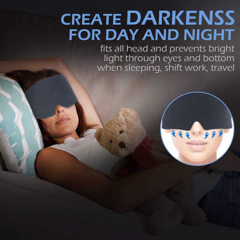 Mavogel Sleep Mask - Skin Friendly Modal Material & Light Blocking Sleeping Mask for Home/Flight/Shift Work, 100% Handmade, Fully Adjustable Strap, Full Eye Covers for Women/Men Sleeping Dark Grey - NewNest Australia