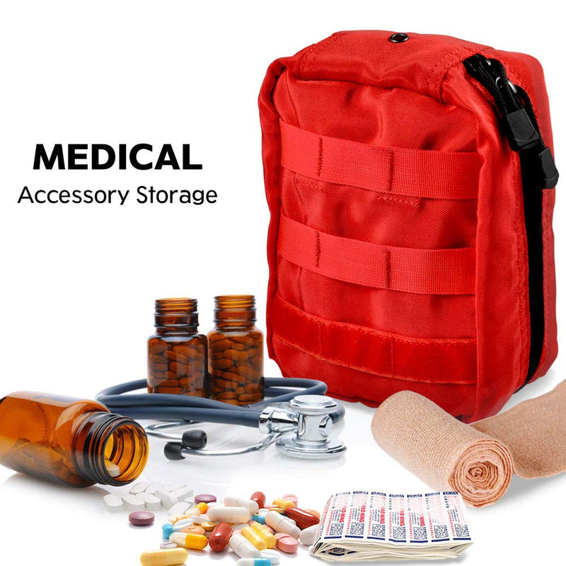 Yosoo Health Gear Tactical First Aid Bag, First Aid Kit Bag Empty For Car, Travel, Sports, Camping, Home, Hiking Or Office, Molle Emt Pouches Emergency Survival Kit-Red - NewNest Australia