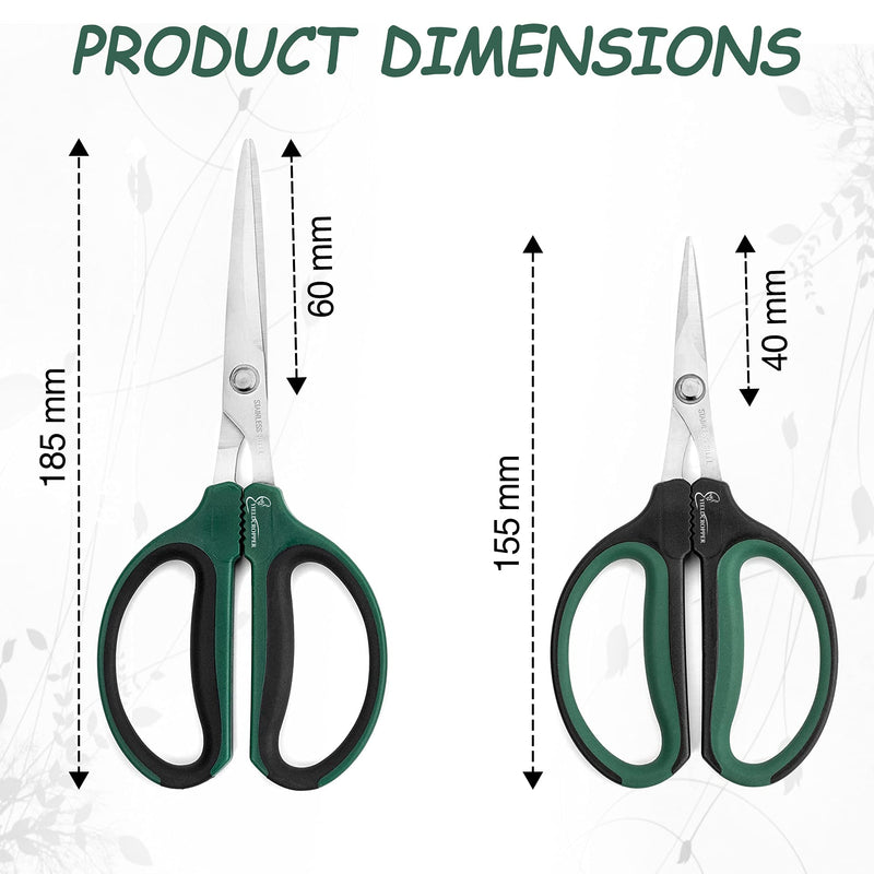 Hydroponic 60mm/40mm 2 pack Bonsai micro tip pruning shears (Stainless Steel) by Yieldcropper - NewNest Australia