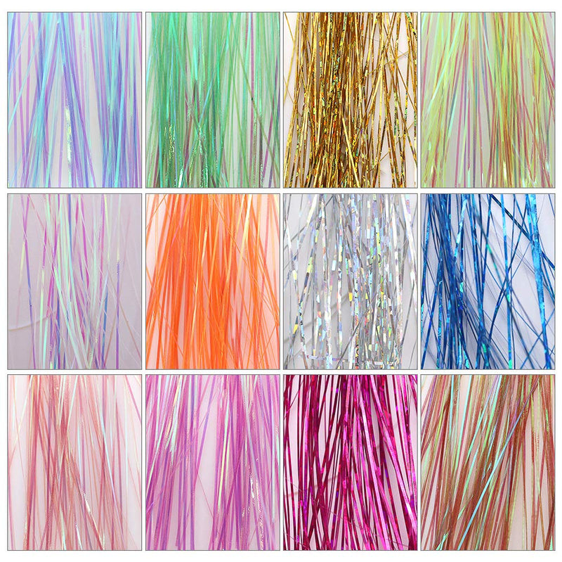 Fly Tying Materials 12 Colors Krystal Flash Holographic Ripple Flashabou Flies Fishing Lure Making Supplies 3-Holographic Flashabou Set C - NewNest Australia