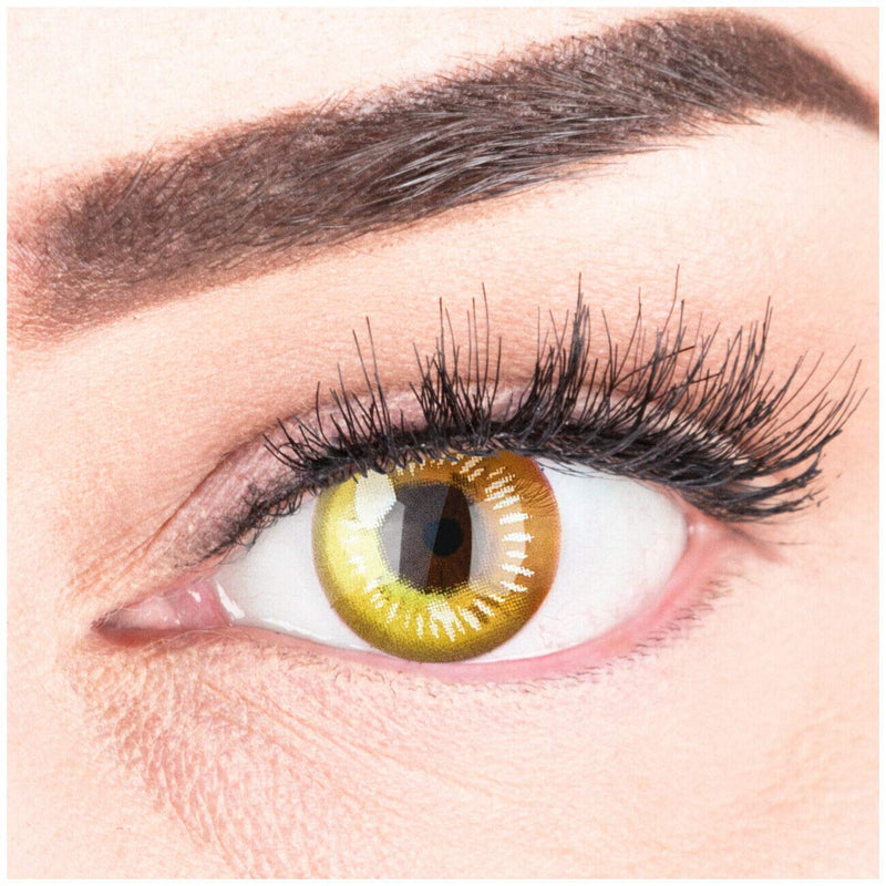 Colored Yellow Contact Lenses Anime Yellow Circle Lenses Heroes Of Cosplay Strong Opaque Without Prescription with Free Lens Case 0.0 Diopters 8.6 Millimeters 14.00 Millimeters 2.0 - NewNest Australia