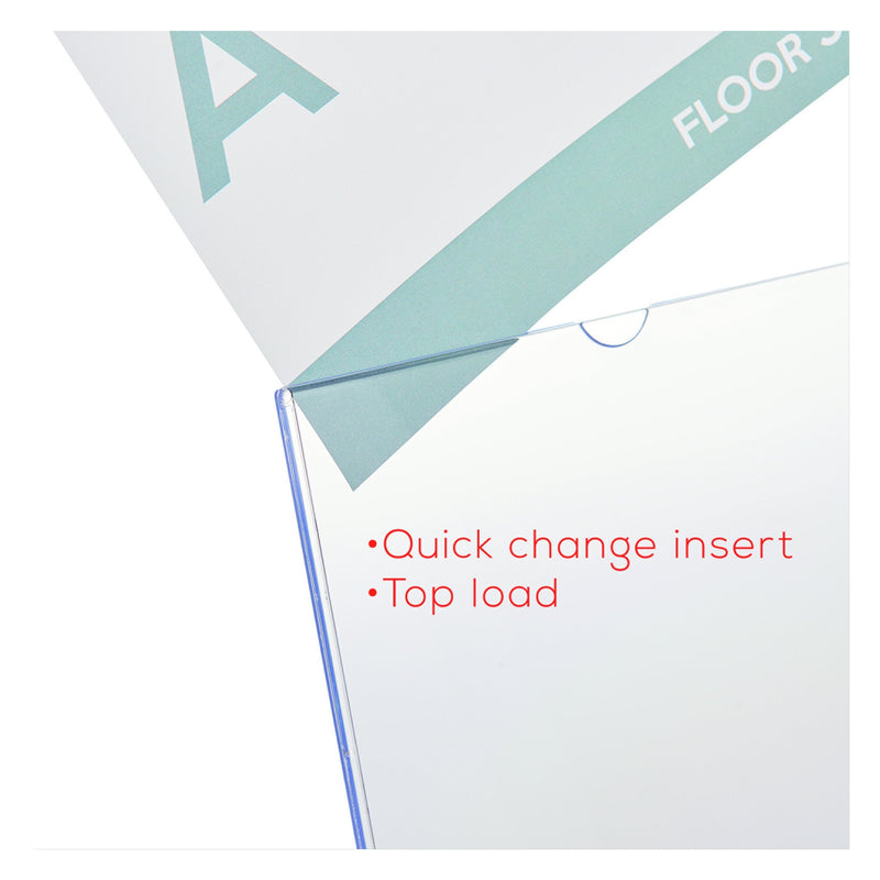 deflect-o Superior Image L-Frame Base Slanted Desktop Sign Holder, Plastic, 8.5 x 11 Inches (590101) - NewNest Australia