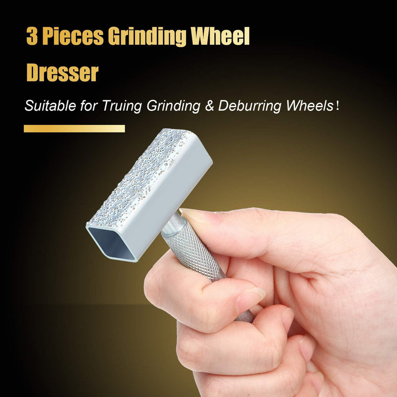 3 Pieces Grinding Wheel Dresser Diamond Grinding Wheel Stone Dresser Tool with Flat Diamond Coated Surface for Truing Grinding Deburring Wheels - NewNest Australia