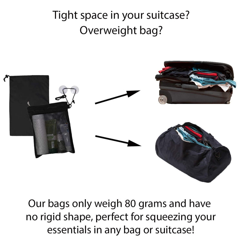 Waterproof Multifunctional Toiletry Shower Bag for Gym, Travel, Business and Foldable Portable Hanging Bathroom Mesh Caddy with Wet & Dry Storage Suction Hook Tote for Men Women - NewNest Australia