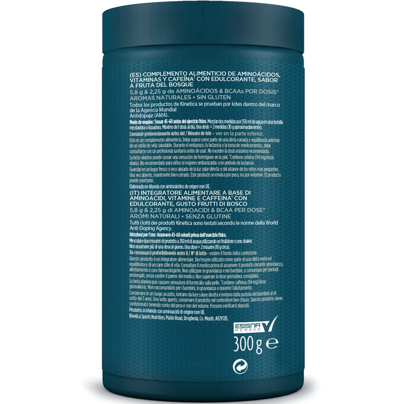 Kinetica Prefuel Berry Pre-Workout Powder 300 G, Pre-Workout Booster For Athletes, For Use Pre-Training, Sugar-Free, Includes Measuring Spoon, Good Solubility And Pure Taste - NewNest Australia