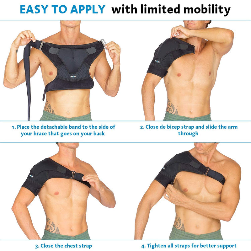 Shoulder Brace for Men Women - for Torn Rotator Cuff Support,Tendonitis, Dislocation, Bursitis, Neoprene Shoulder Compression Sleeve Wrap by ZENKEYZ (Black, XS) X-Small/Small (Pack of 1) Black - NewNest Australia