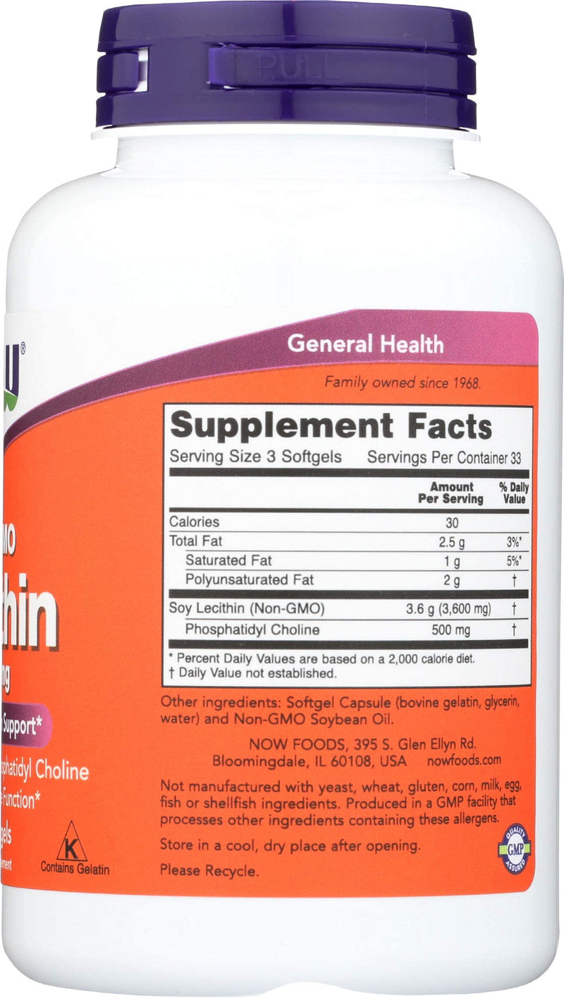 Lecithin 19 Grain 1200 mg Now Foods 100 Softgel - NewNest Australia