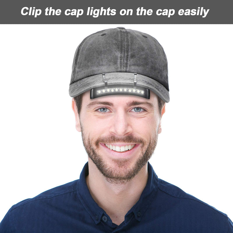 4 Pieces Clip Headlamps 11 LED Rotatable Cap Hat Clip Light LED Ultra Bright Hands-Free Headlamp Flashlight LED Clip on Cap Lights Waterproof Cap Light for Hunting Camping Fishing Hiking - NewNest Australia