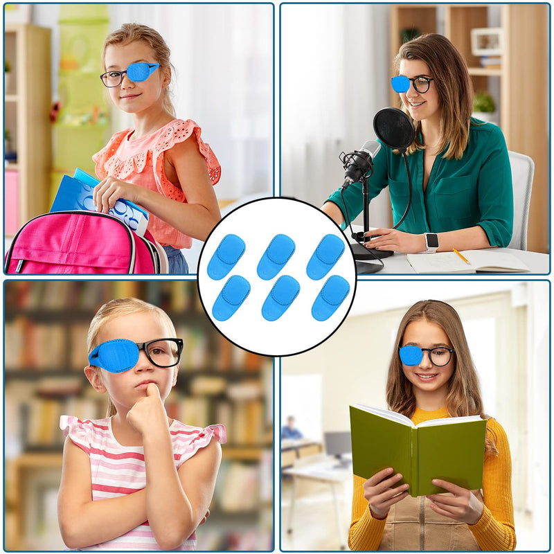 Pack Of 6 Eye Patches For Glasses, Reusable Eye Patch Made Of Non-Woven Fabric To Cover The Left Right Eye Multifunctional Eye Patch For Lazy Eye For Children And Adults (Blue) - NewNest Australia
