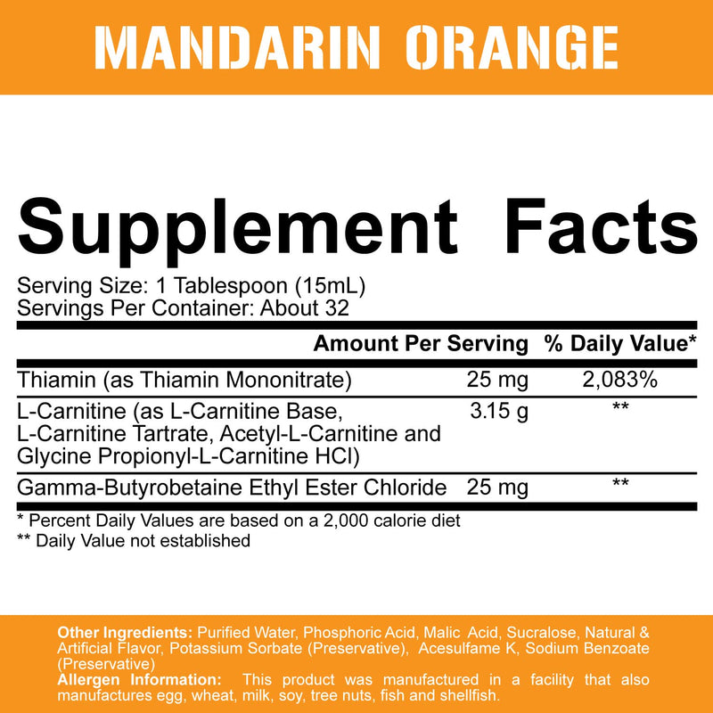 Rich Piana 5% Nutrition Liquid L-Carnitine 3150 | Premium 4 Source Blend + GBB, The "Super Carnitine" (Mandarin Orange) Mandarin Orange - NewNest Australia