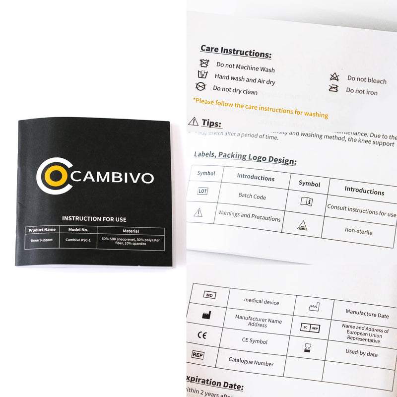 CAMBIVO 2 Pack Patella Tendon Knee Strap, Knee Support Brace for Women Men, Adjustable Band for Hiking, Soccer, Basketball, Baseball, Running, Tennis, Volleyball, Squats Black/White - NewNest Australia