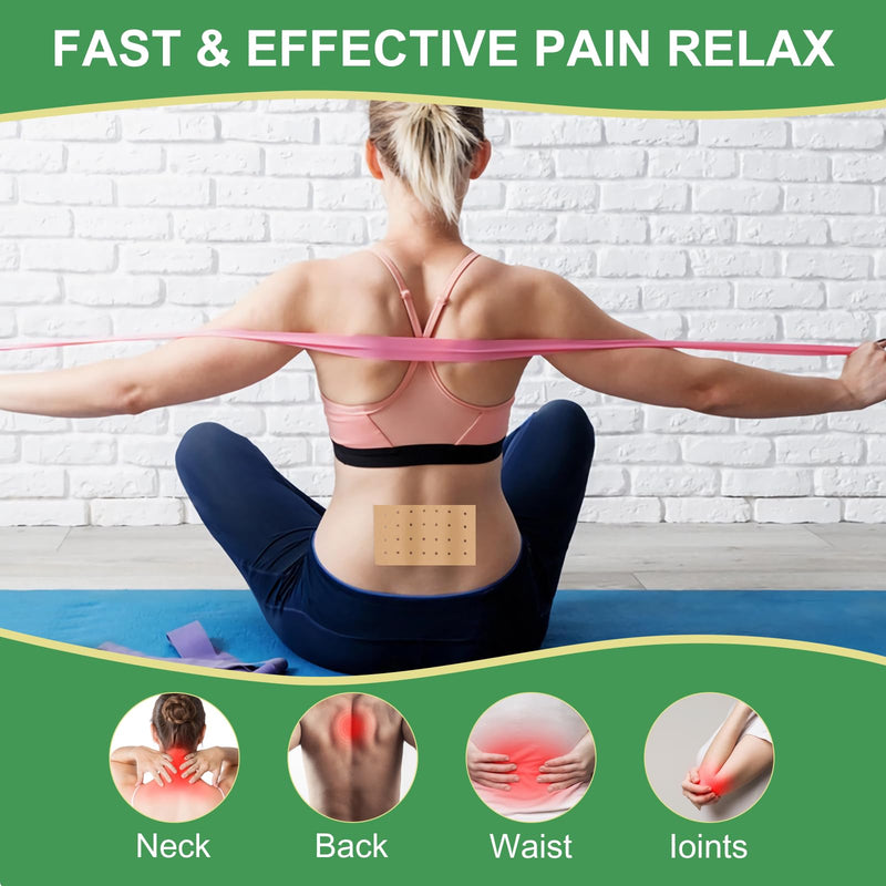 Pain Relief Patches Heat Patches Larger Size 24 PCS, Pain Relief Plaster 12 Hours Long-Lasting Pain Relief for Back Knee Joint Muscle Neck Shoulder Pain, 9 * 12cm Green 24pcs L-24PCS - NewNest Australia