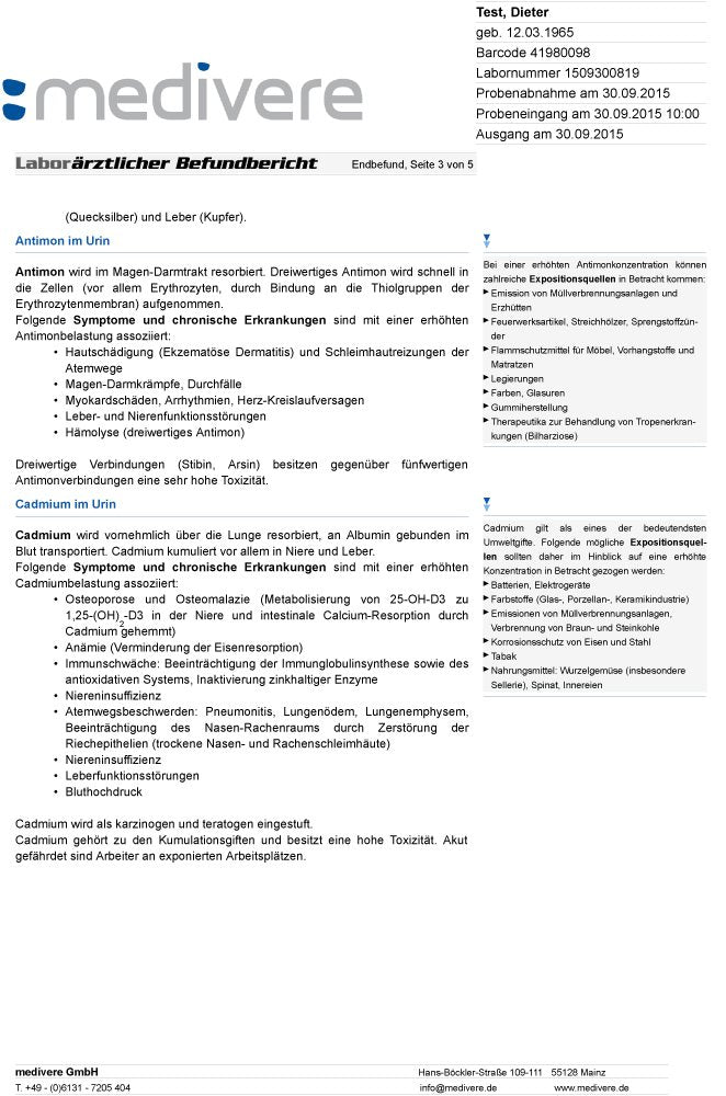 medivere Heavy Metal Urine Test Basic  Determination of the heavy metals antimony, arsenic, lead, cadmium, chromium, cobalt, copper, nickel, palladium, mercury, zinc, tin - NewNest Australia