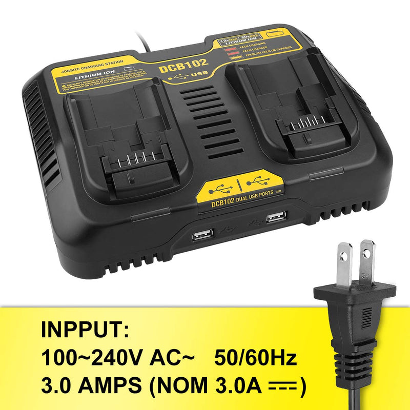 Powilling DCB102BP Replacement Charger for DeWalt DCB102BP 20-volt MAX Jobsite Charging Station - NewNest Australia