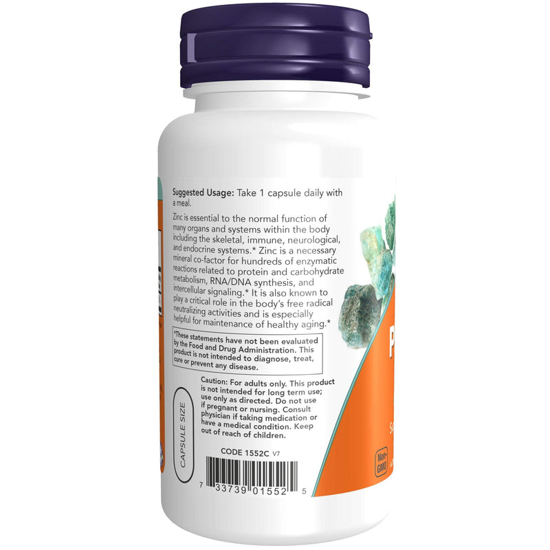 NOW Supplements, Zinc Picolinate 50 mg, Supports Enzyme Functions, Immune Support, 120 Veg Capsules - NewNest Australia