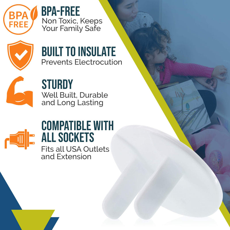 Outlet Covers Babyproofing 50-Pack by Wappa Baby | Safe & Secure Electric Plug Protectors | Sturdy Childproof Socket Covers for Home & Office | Easy Installation | Protect Toddlers & Babies | White 1-Pack of 50 - NewNest Australia