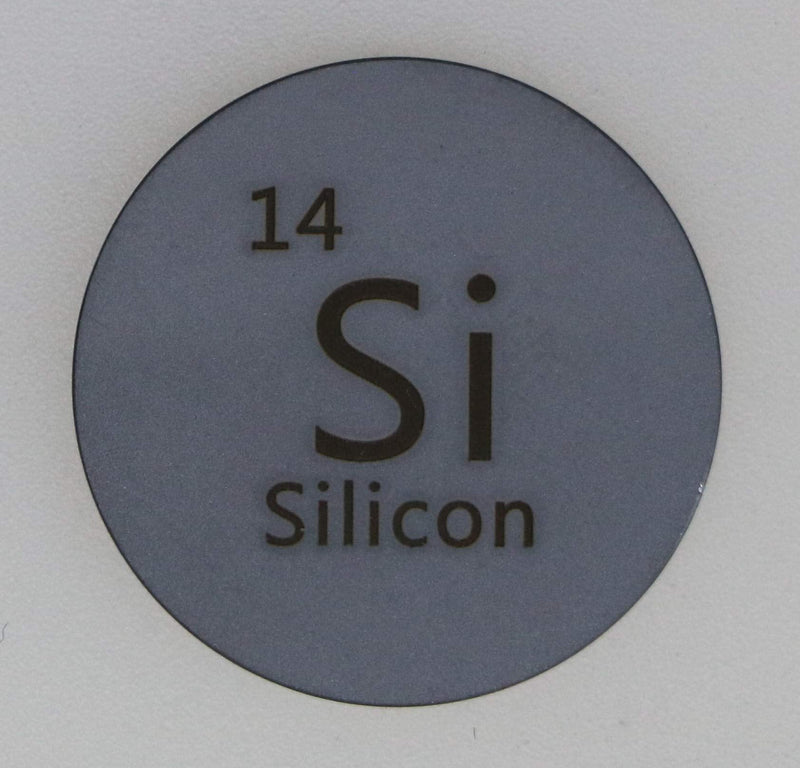 Silicon (Si) 24.26mm Metalloid Disc 99.999% Pure for Collection or Experiments - NewNest Australia