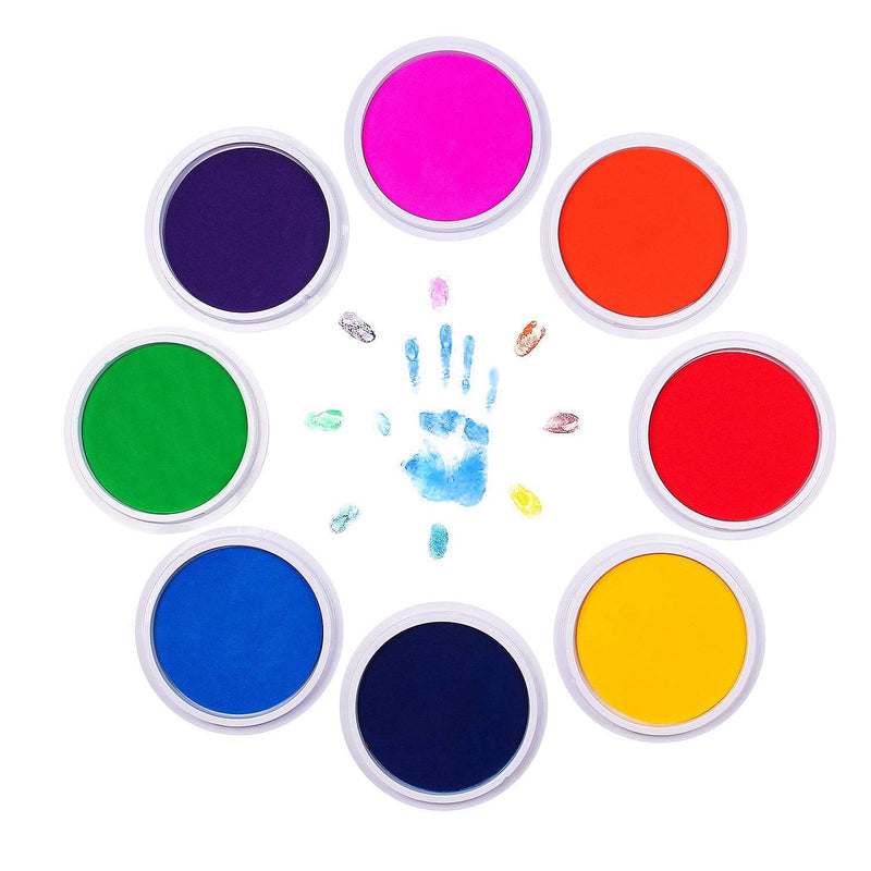 Myboree Washable Large Ink Pads for Kids Crafts Projects Rubber Stamps 12 Colors - NewNest Australia