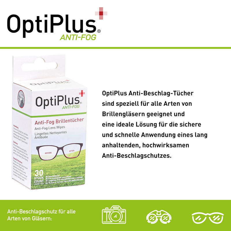 OptiPlus Anti-Fog glasses cleaning cloths - 30 pieces gentle & thorough cleaning of your glasses lenses - long-lasting protection for multiple coatings - ideal for on the go or traveling (1) 1 - NewNest Australia