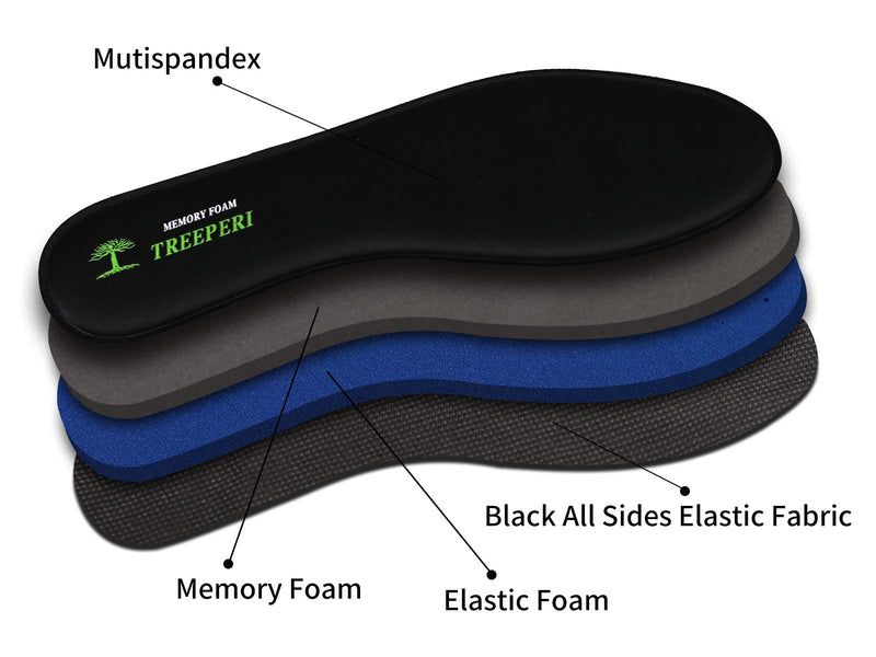 TREEPERI Memory Foam Insoles for Men and Women, Comfort Shoe Inserts, Cushioning Shoe Insoles for Sports Shoes, Trainers, Sneakers, Walking Boots, Work Shoes (1 Pair) 10 Men-black[1 Pair] - NewNest Australia