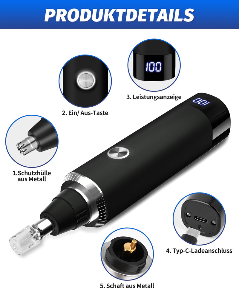 Nose Hair Trimmer USB Rechargeable Nose Hair Trimmer 3 in 1 Set Ear Hair Trimmer Nose Hair Remover Ear Hair Trimmer Ear Trimmer for Men & Women - NewNest Australia