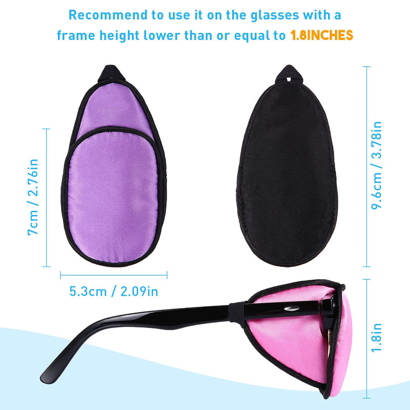 6 Pieces Silk Eye Patch for Adults Kids Glasses to Cover Either Eye Soft Eye Glass Cover Single Eye Patches (Classic Style) Classic Style - NewNest Australia