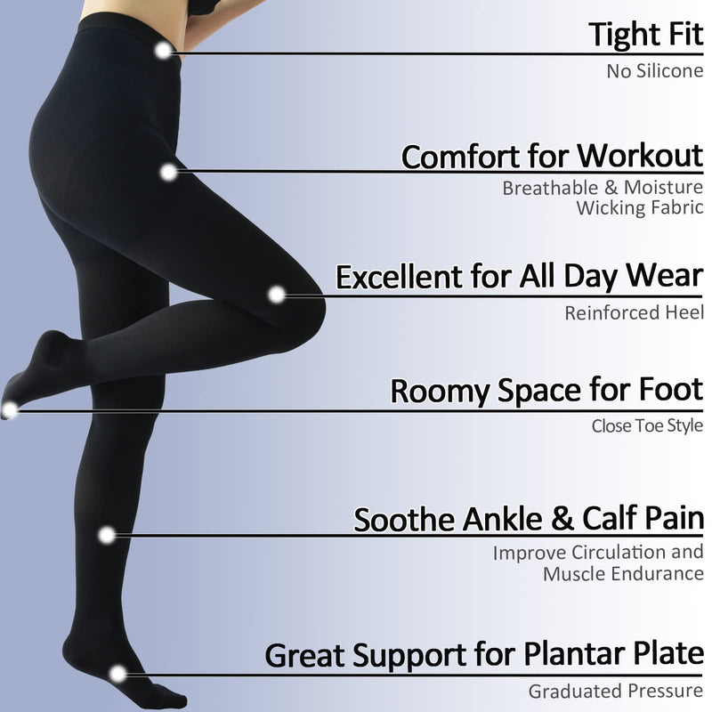 Beister Medical Compression Stockings Women'S Long 20-30 Mmhg Support Stockings Men'S Opaque Toe Wrap Compression Trousers Class 2 Solid Support For Varicose Veins, Oedema, Black - NewNest Australia