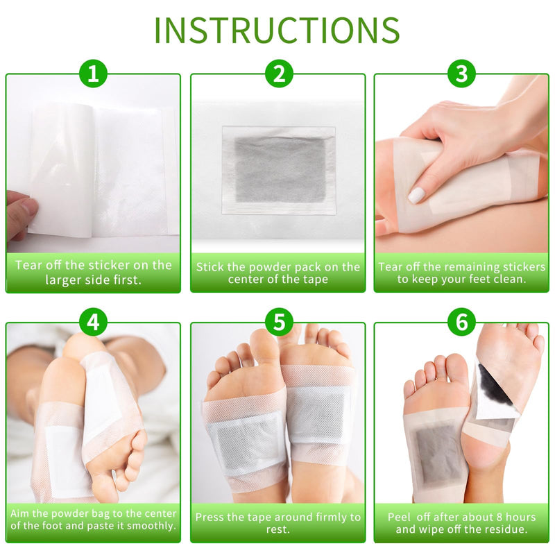 Pack of 20 detox foot plasters, detoxification plasters feet, 100% natural foot pads, deep cleansing foot pads, detoxification original patch for deep sleep, stress relief, cleaning of the body - NewNest Australia