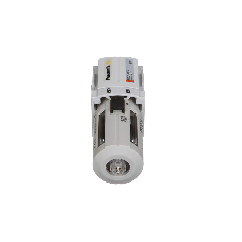 PneumaticPlus PPF2-N02B Miniature Compressed Air Particulate Filter 1/4" NPT - 5 Micron, Poly Bowl, Manual Drain, Bracket - NewNest Australia