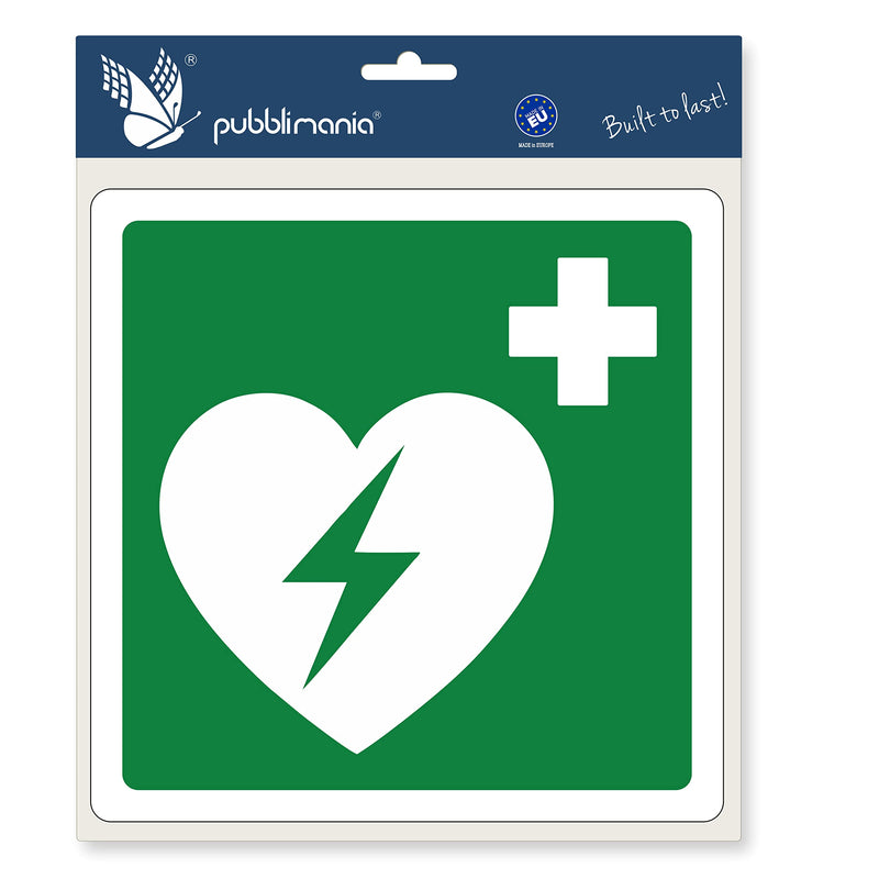 pubblimania Defibrillator First Aid Adhesive for Outdoor and Indoor Use (Cm 18.5 x 18 x 5) (Defibrillator) - NewNest Australia