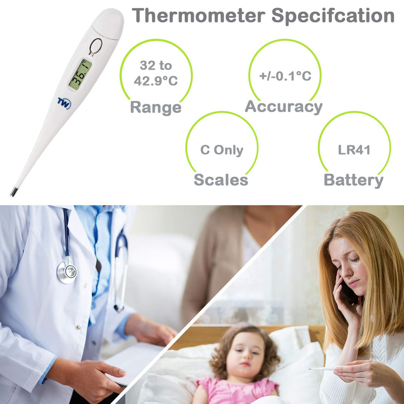 Temperature Thermometer for Adults Kids and Children - Fast and Accurate Medical Thermometer - Easy to Use Body and Oral Thermometer with Fever Alarm Child Thermometer - NewNest Australia