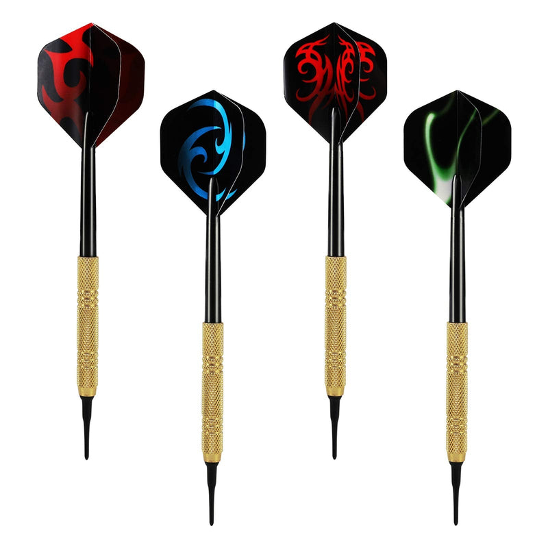 Accmor 12 Pcs Darts Plastic Tip, Soft Tip Darts Set, 14g Plastic Tipped Dart, Attach Extra 36 Black 2BA Replacement Tips, Soft Tip Darts for Electronic/Plastic Dartboard Red, Blue, Green-Stripes - NewNest Australia