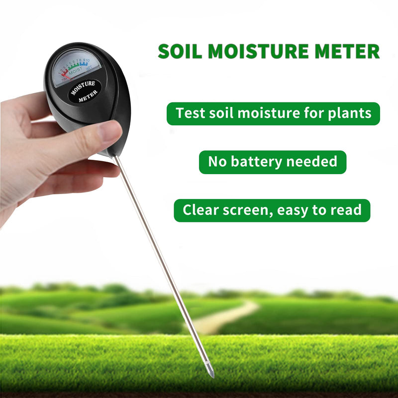 Hathdia Soil Moisture Meter, Plant Water Meter Soil Meter Moisture Sensor Hygrometer for Indoor Outdoor Plant Care,No Battery Needed(Black) - NewNest Australia