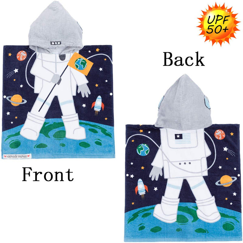 Hooded Towel for Babys Toddlers, Boys Girls 12M to 4 Years, 47"x24" Cotton Wrap,Super Soft Absorbent Cotton,Multi Use for Kids Bath Pool Beach Swim Bathroom Child Cover ups, Astronaut Theme 24"x47" - NewNest Australia