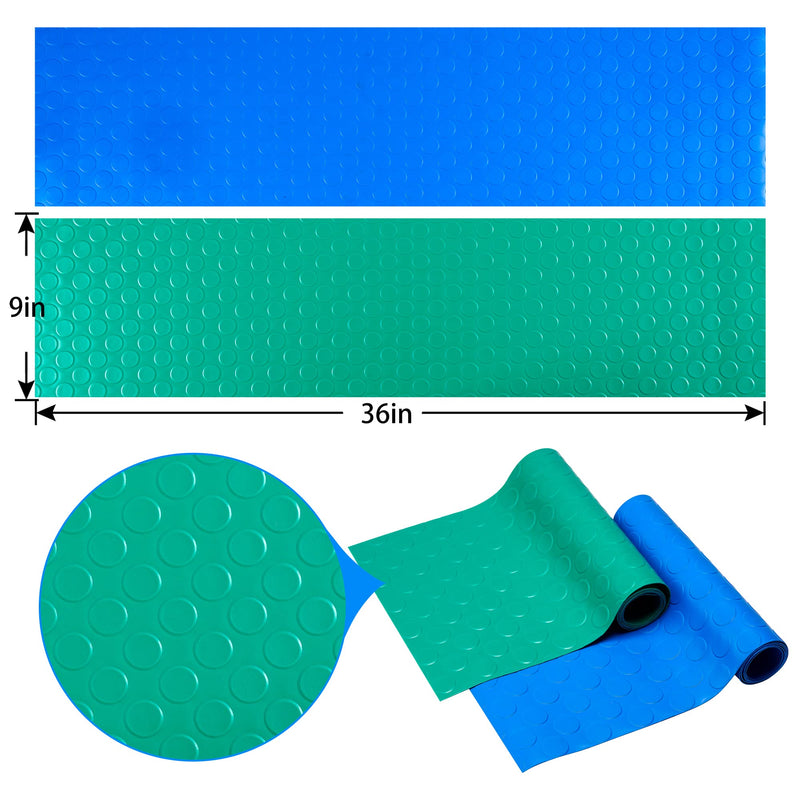 Shitailu 2 Rolls Swimming Pool Ladder Pad, Non-Slip Pool Step Mat, Protective Ladder Mat for Above Ground Swimming Pool Steps, Stairs, Ladders, 36 inch X 9 inch (Blue, Green, Round Pattern) Blue and Light Green, Round Pattern - NewNest Australia