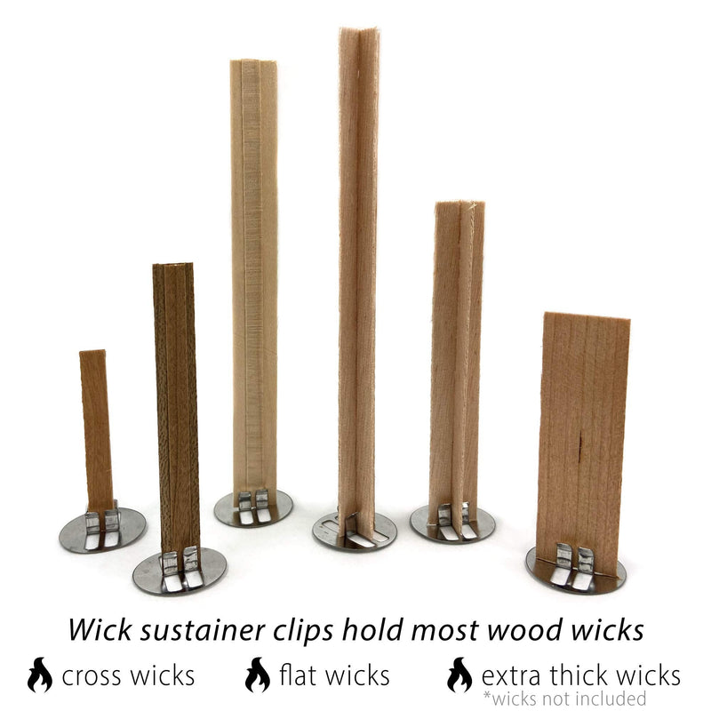 Universal Wood Wick Clips for Candles | Sustainer Tabs Fit Most Wooden Wicks | Longer Burn Time & Less Wasted Wax (50 Pack) 50 Pack - NewNest Australia