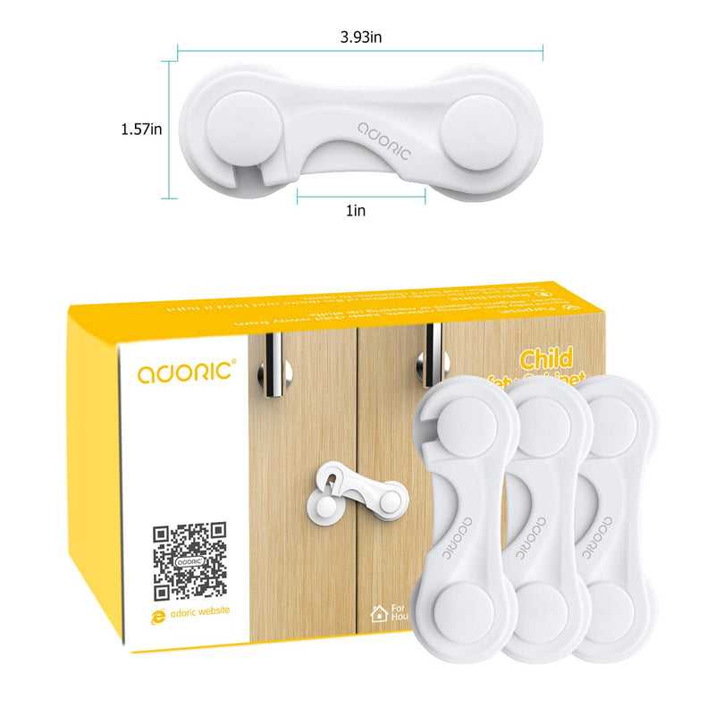 Cabinet Locks - Adoric Life Child Safety Locks 4 Pack - Baby Safety Cabinet Locks - Baby Proofing Cabinet Kitchen System with Strong Adhesive Tape White - NewNest Australia