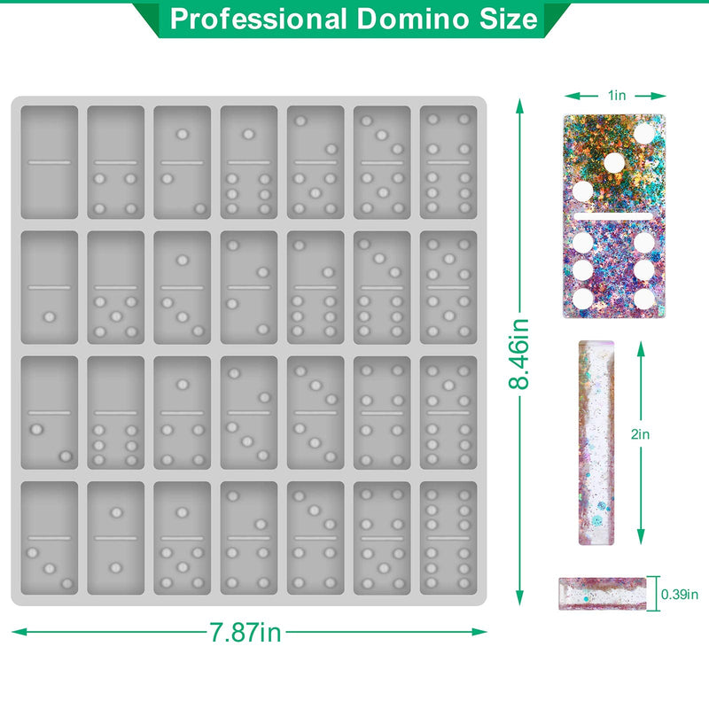 Professional Domino Molds for Resin Casting Jumbo Domino Molds for Resin Casting Double 6 Dominoes Mold, Shiny & No Scratches & Durable,8.86 x 9.25 x 0.39 inch 230g (2021 Version） - NewNest Australia