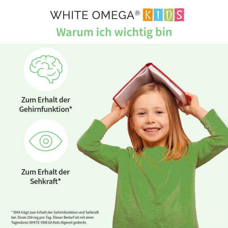 Algae oil capsules for children - vegan Omega-3 - without carrageenan - 330 mg DHA from algae - 90 mini capsules - NewNest Australia