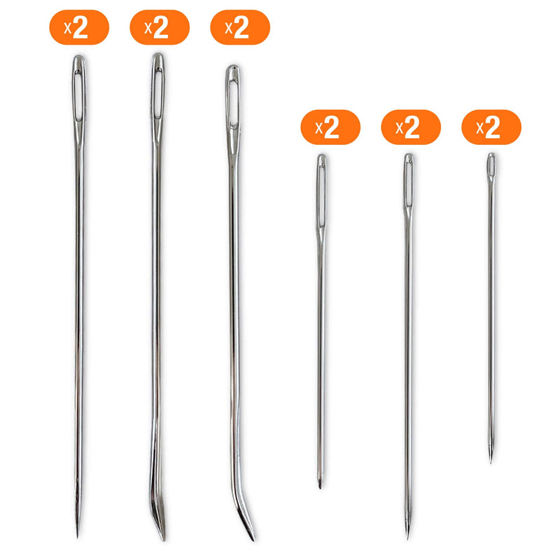 Upholstery Repair Kit - Includes 12 Heavy Duty Hand Sewing Needles (Silver-12pcs) Silver-12pcs - NewNest Australia